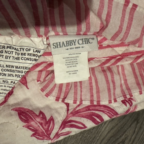 Shabby Chic KING linen cotton blanket purple pink berry rose floral quilt - Picture 3 of 5